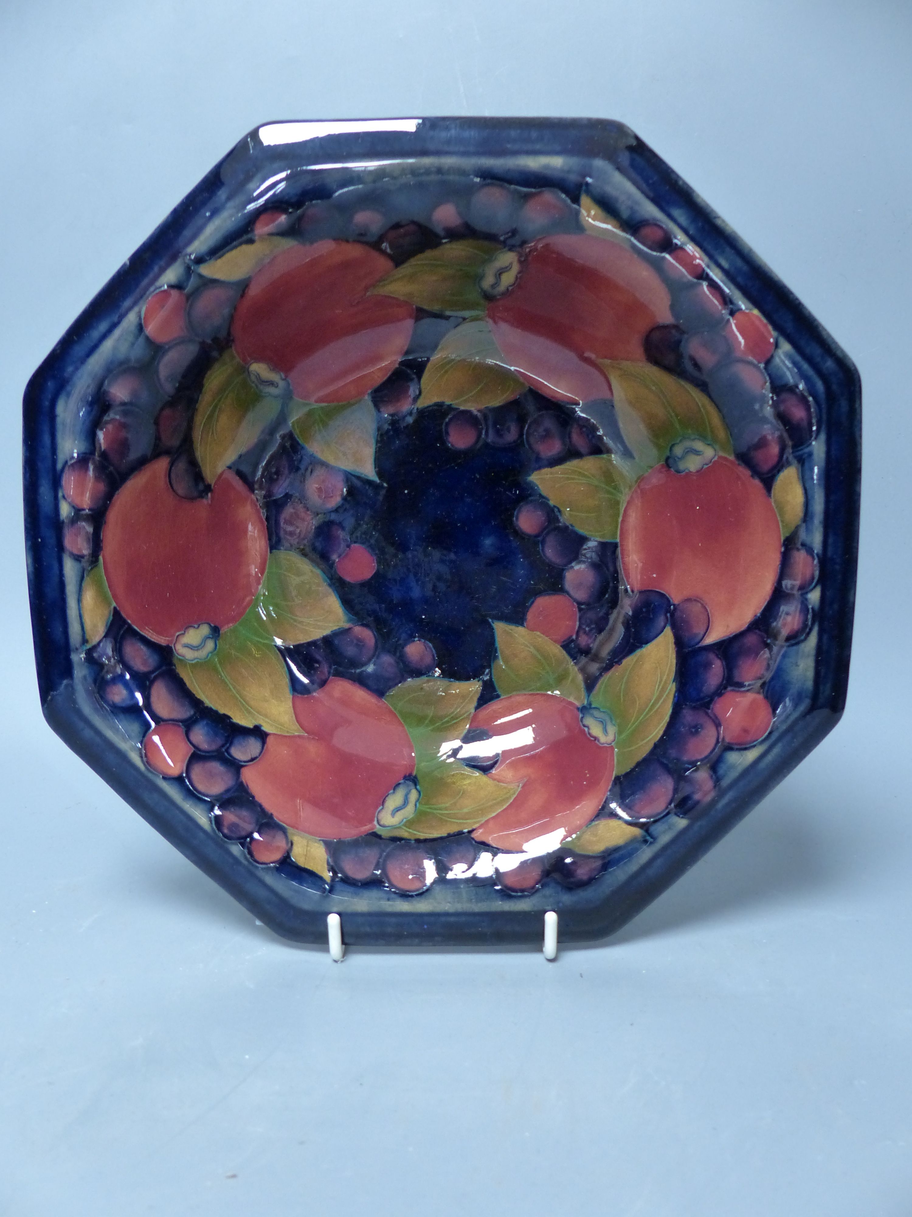A Moorcroft pomegranate octagonal bowl, 27cm